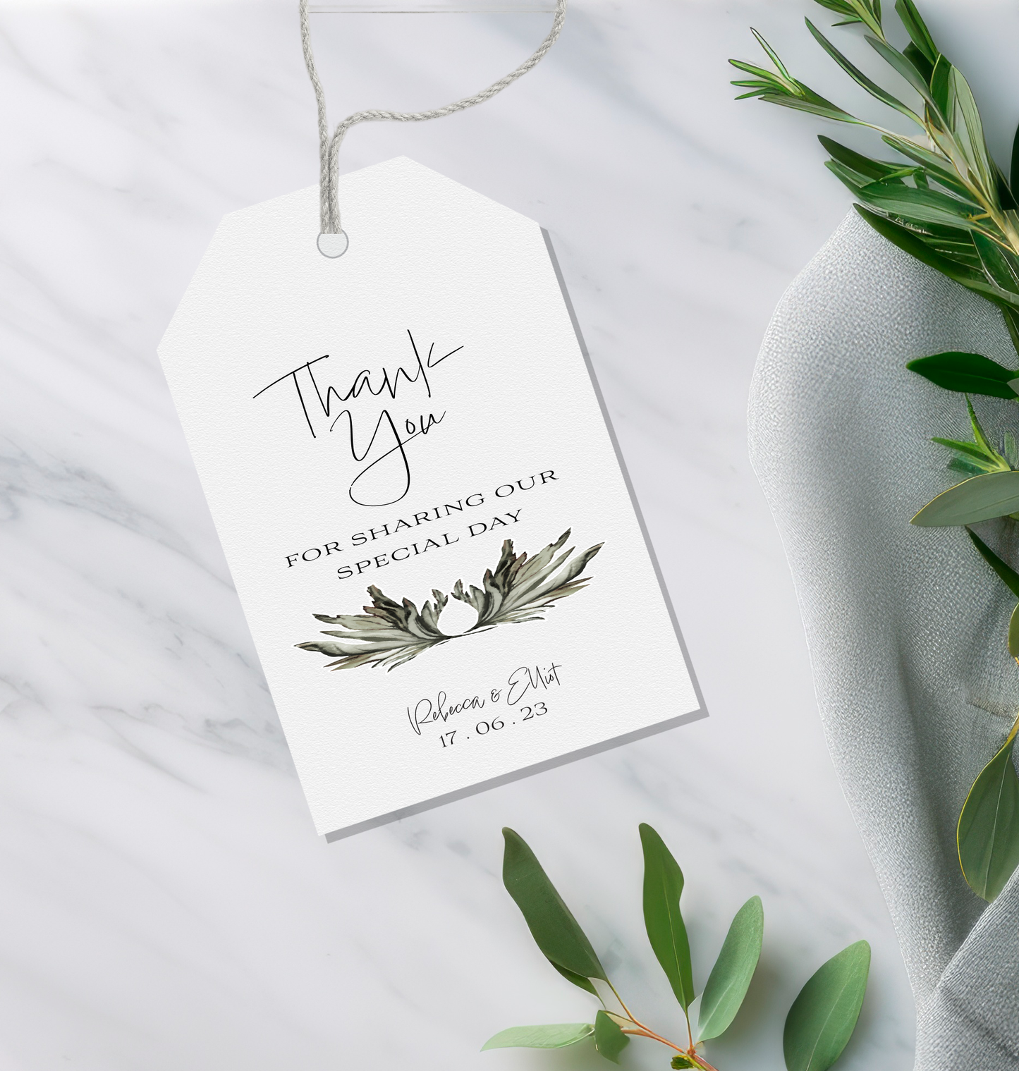 Grey Simplicity Favour Tag