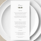 Wedding menu - Grey Simplicity collection
