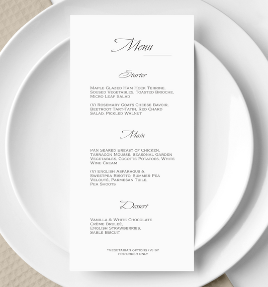 Wedding menu - Classic collection