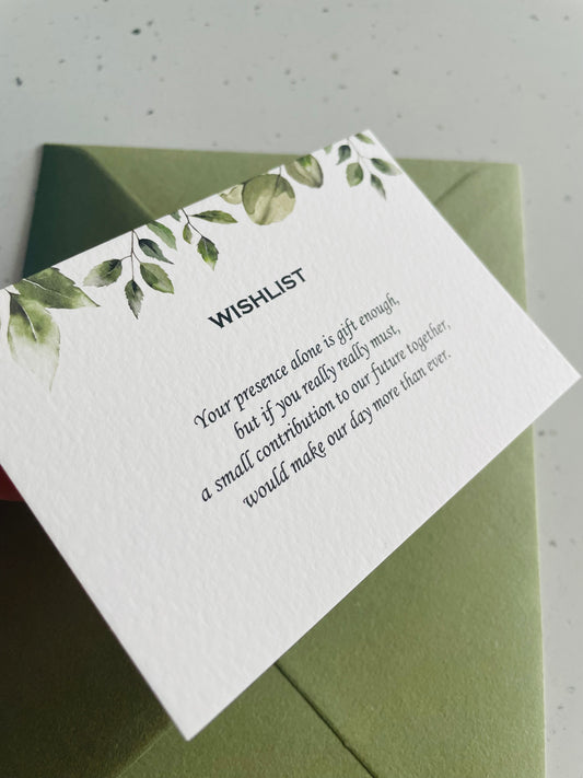 Elegant Greenery Gift Poem