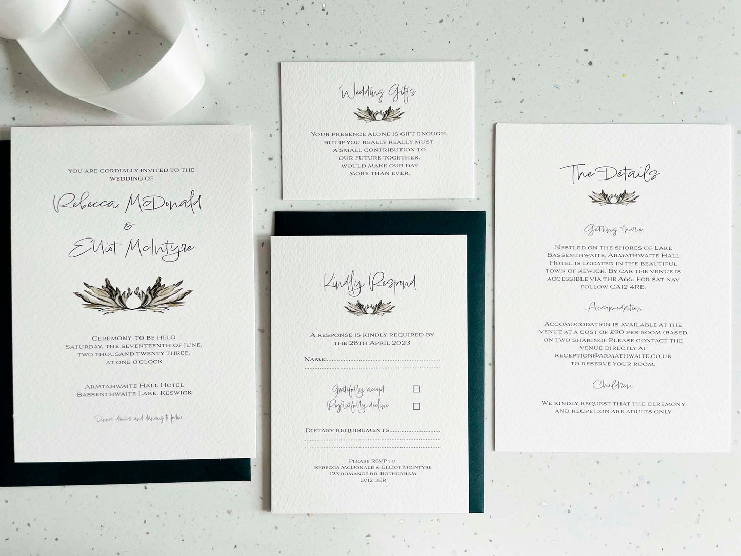 Grey Simplicity Wedding Invitation suite