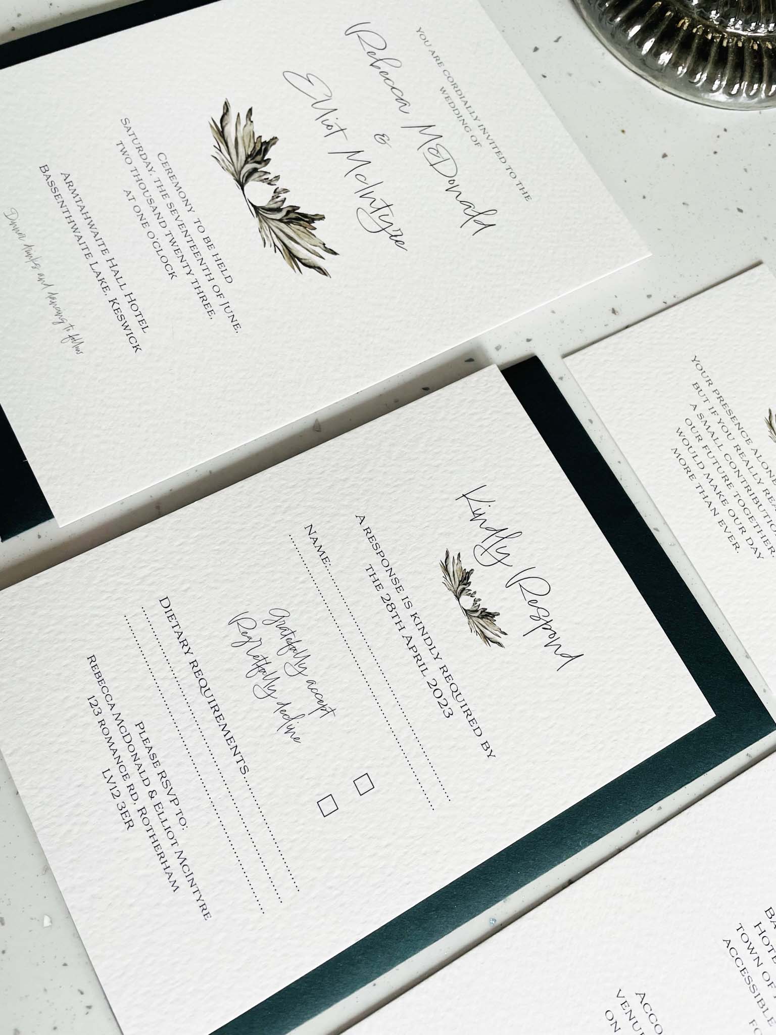 Grey Simplicity Wedding Invitation RSVP