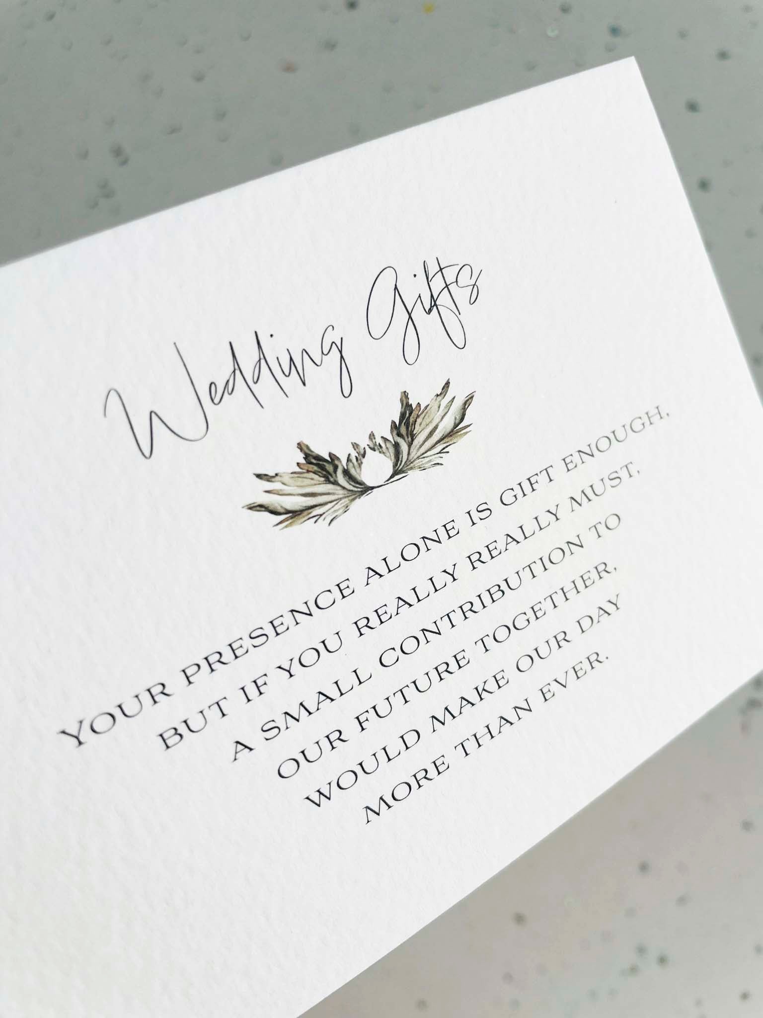 Grey Simplicity Wedding Invitation gift poem