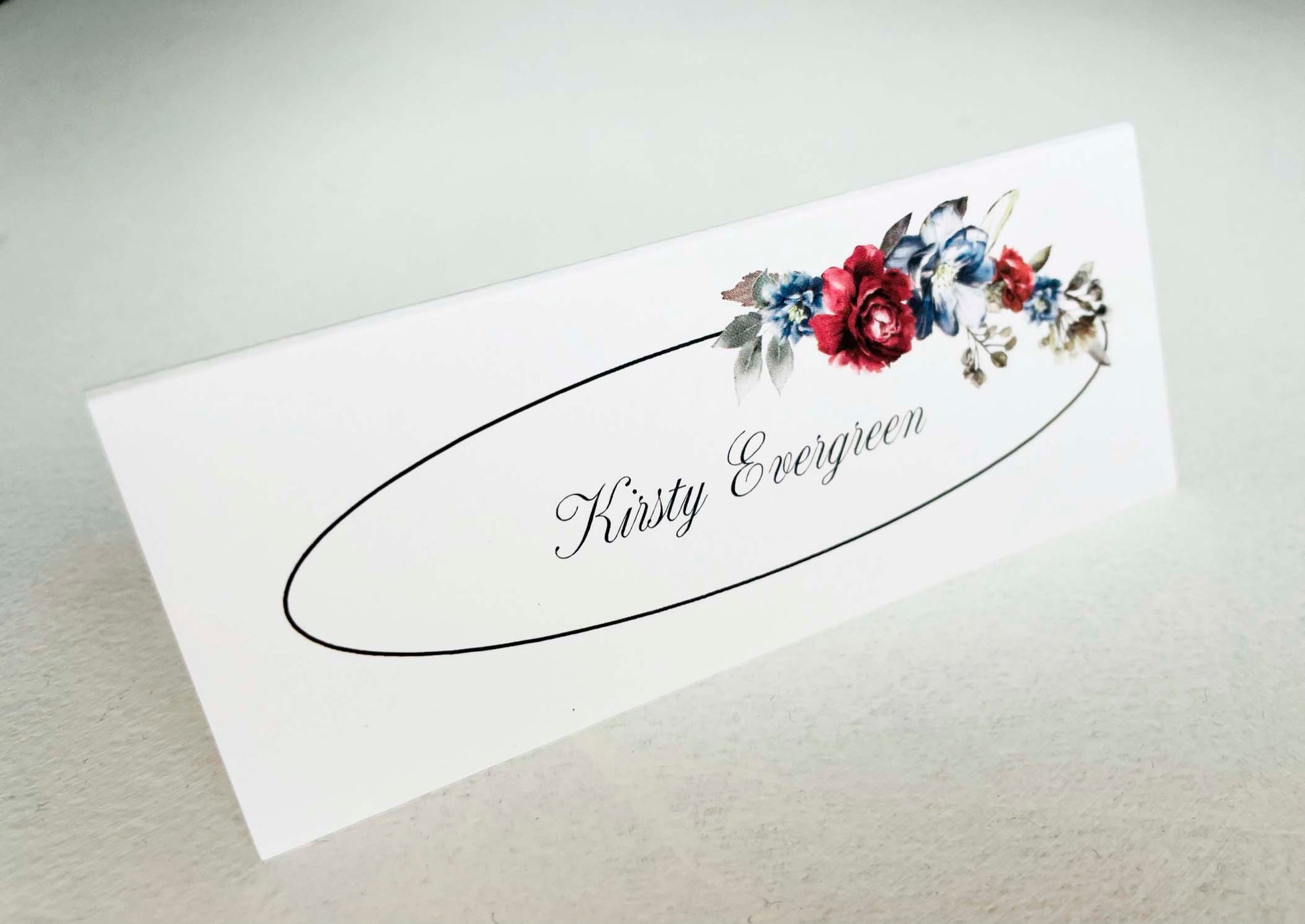 Blue Florals place card