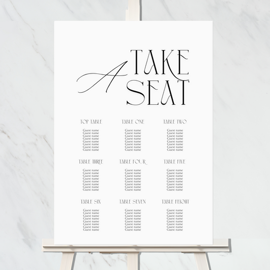 Luxe collection - Seating Plan