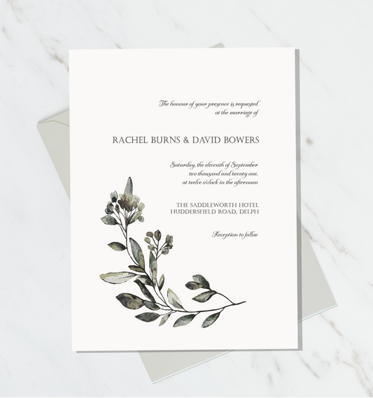 Black Tie wedding invitation