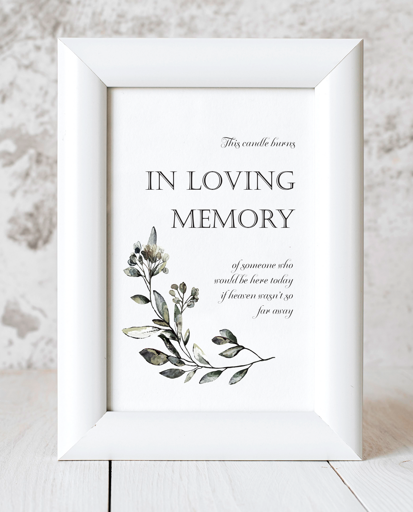 Black Tie Collection - Candle Burns In Loving Memory wedding sign