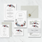 Blue Florals wedding invitation