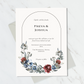 Blue Florals wedding invitation