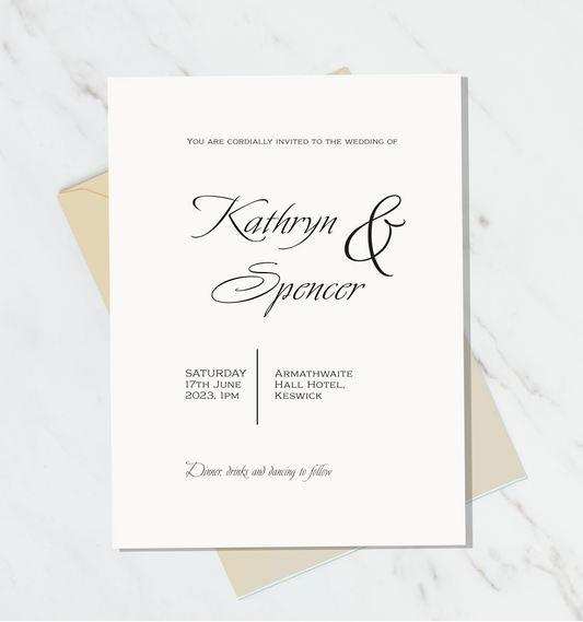 Classic wedding invitation