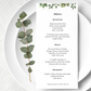 Wedding menu - Elegant Greenery collection