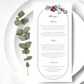 Wedding menu - Blue Florals collection