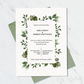 Elegant Greenery wedding invitation