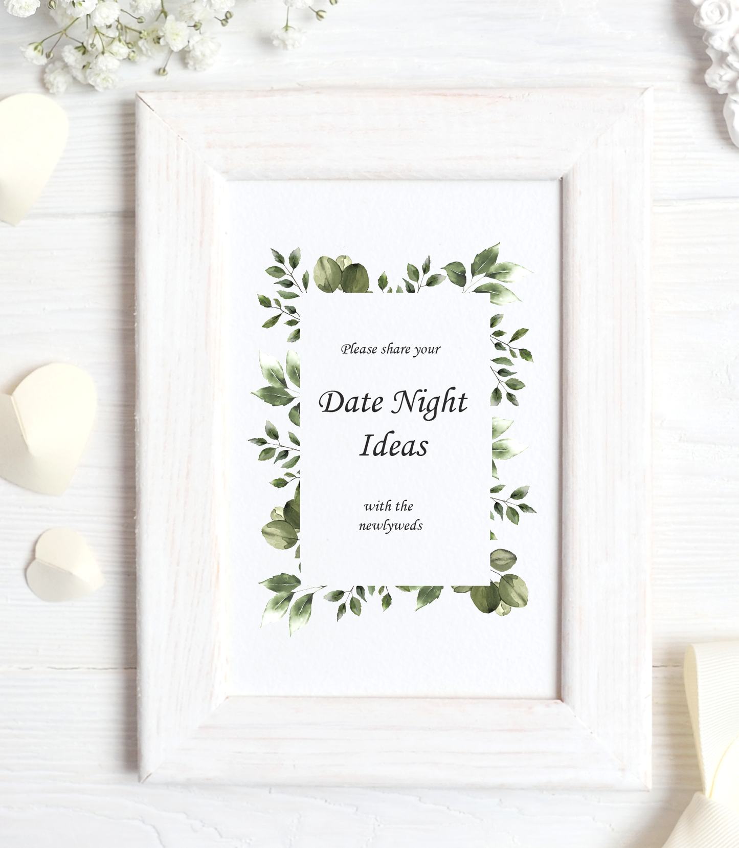 Elegant Greenery Collection - Date Night Ideas print