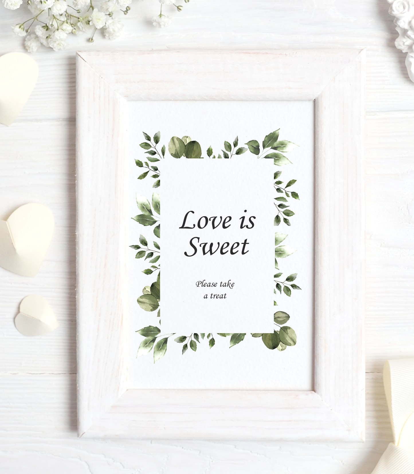 Elegant Greenery collection - Love is Sweet print