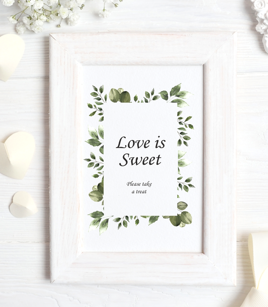 Elegant Greenery collection - Love is Sweet print