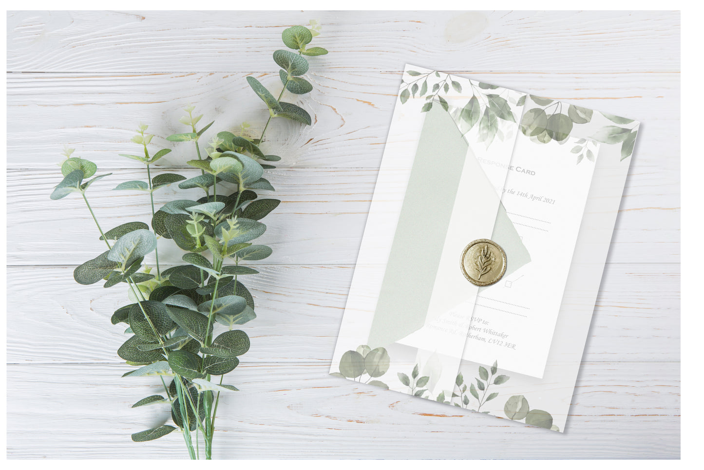 Elegant Greenery wedding invitation