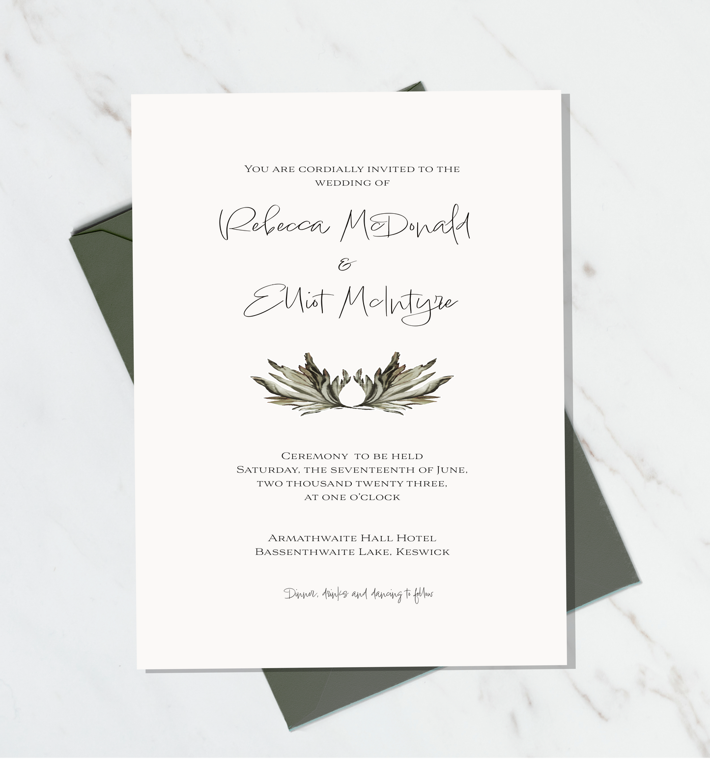 Grey Simplicity Wedding Invitation