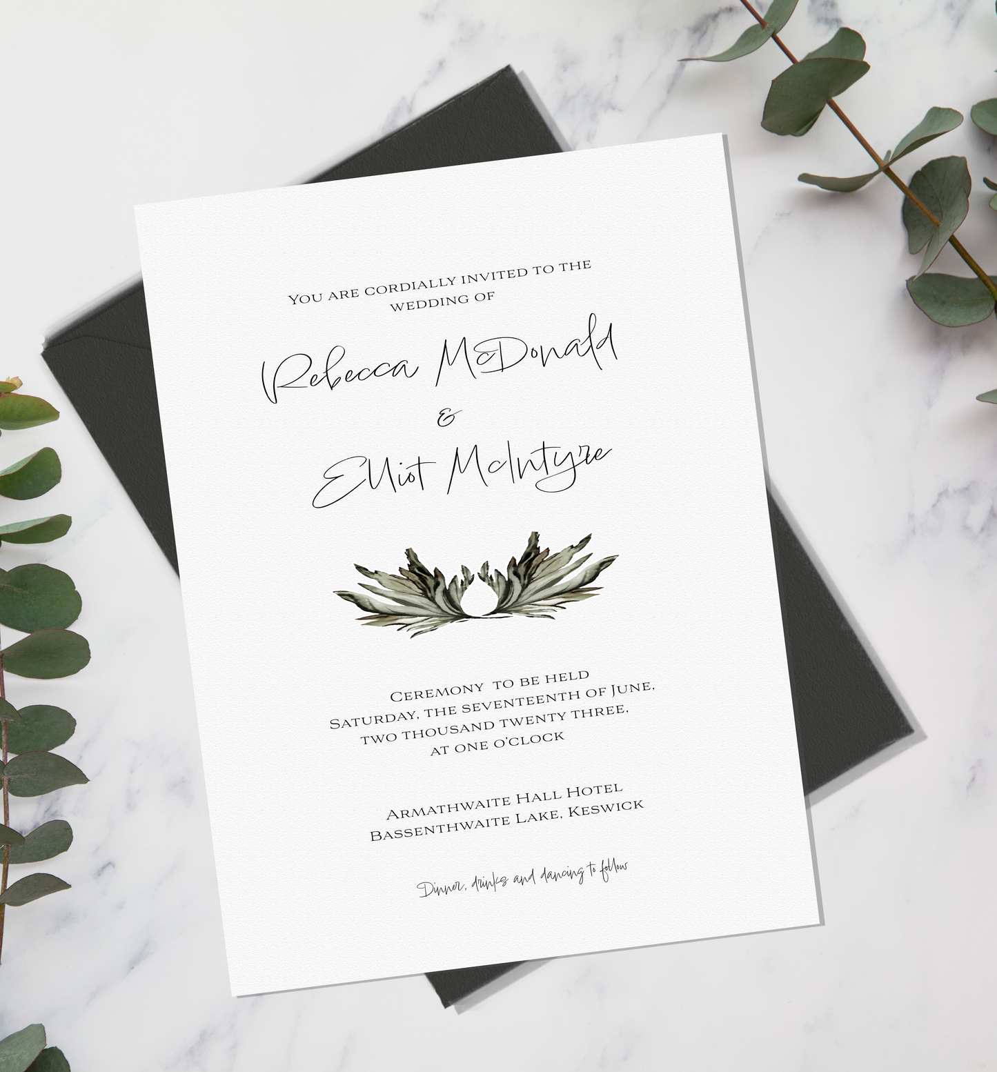 Grey Simplicity Wedding Invitation