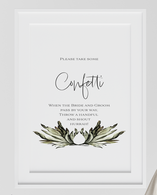 Grey Simplicity Collection - Confetti wedding sign