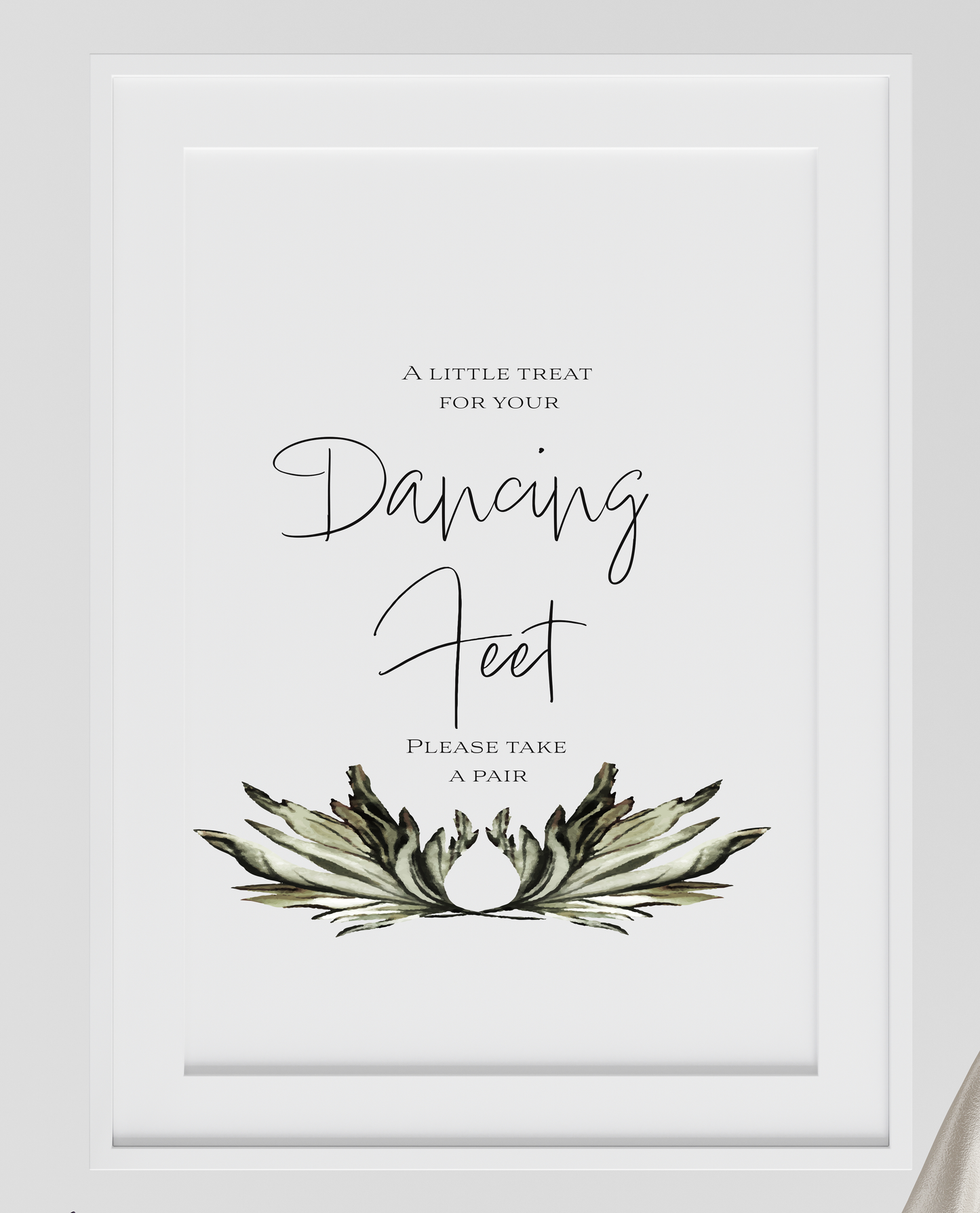 Grey Simplicity Collection - A Little treat for your Dancing Feet wedding sign