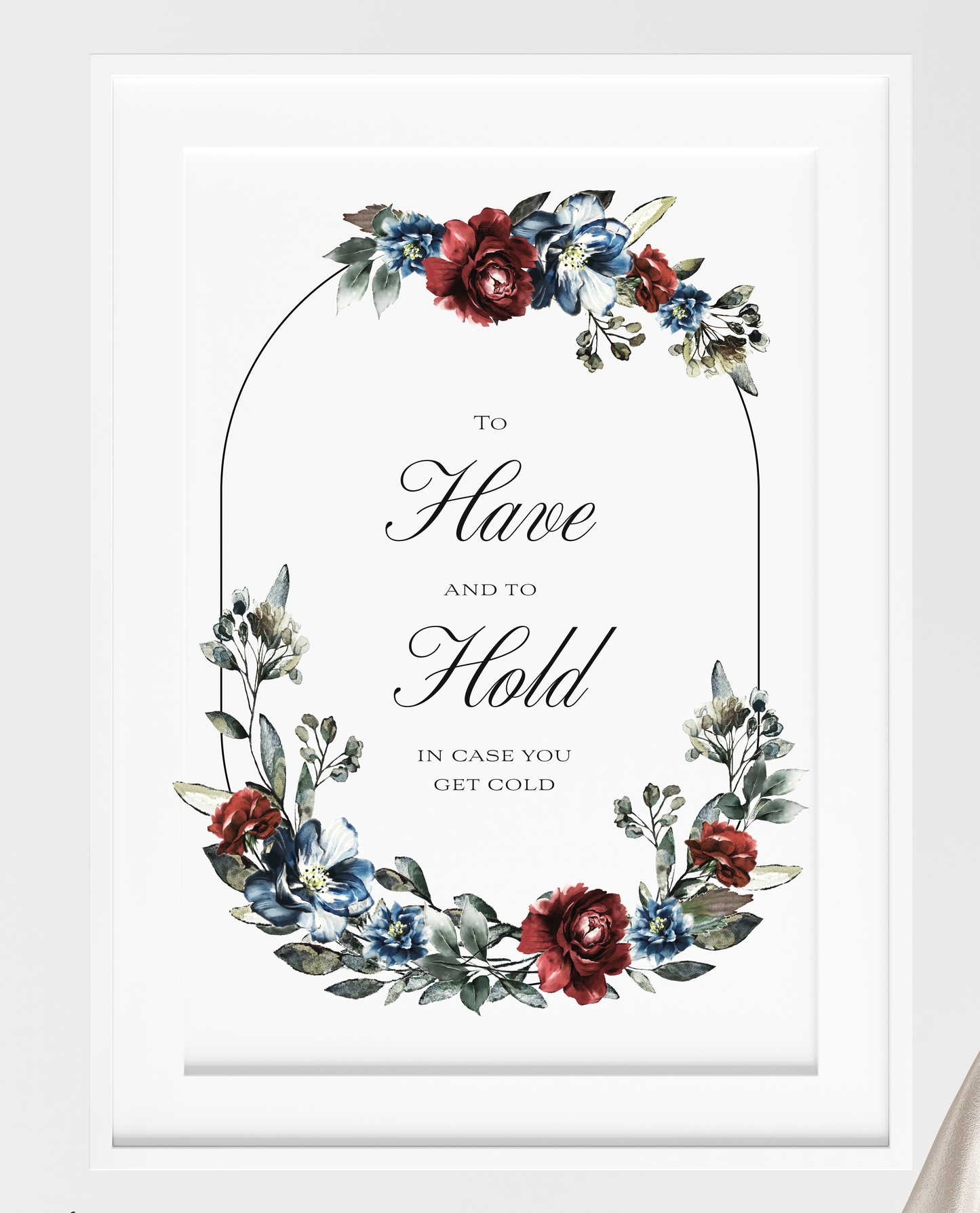 Blue Florals Collection - Take a Blanket wedding sign