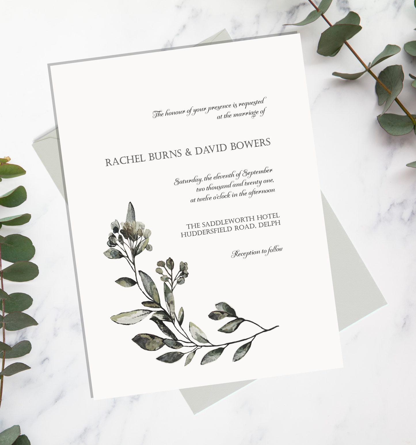 Black Tie wedding invitation