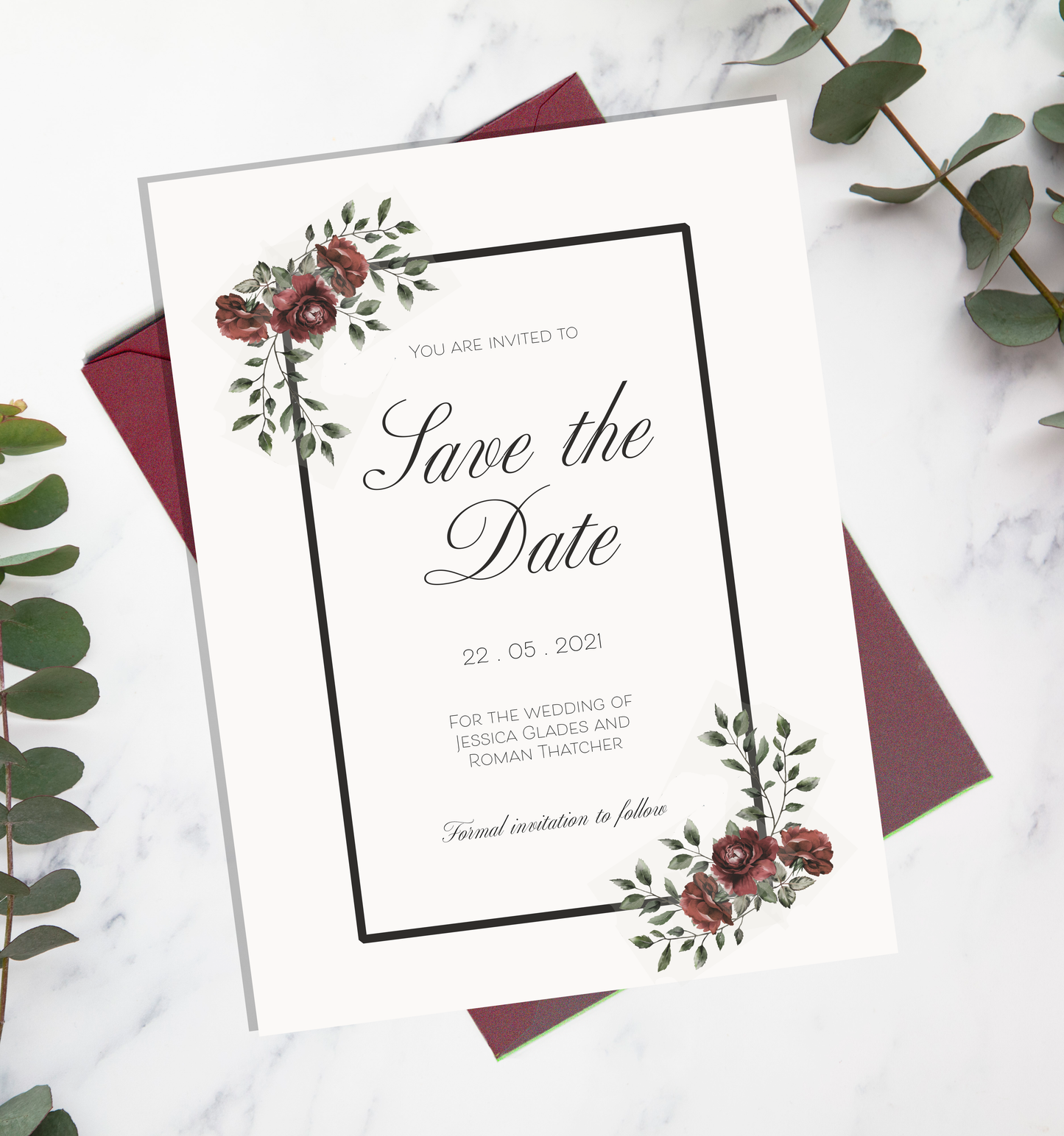 Vintage Rose Save the Date