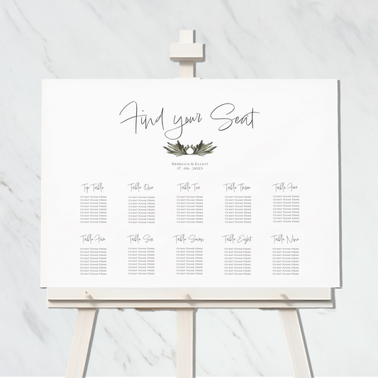 grey simplicity seating plan landscape