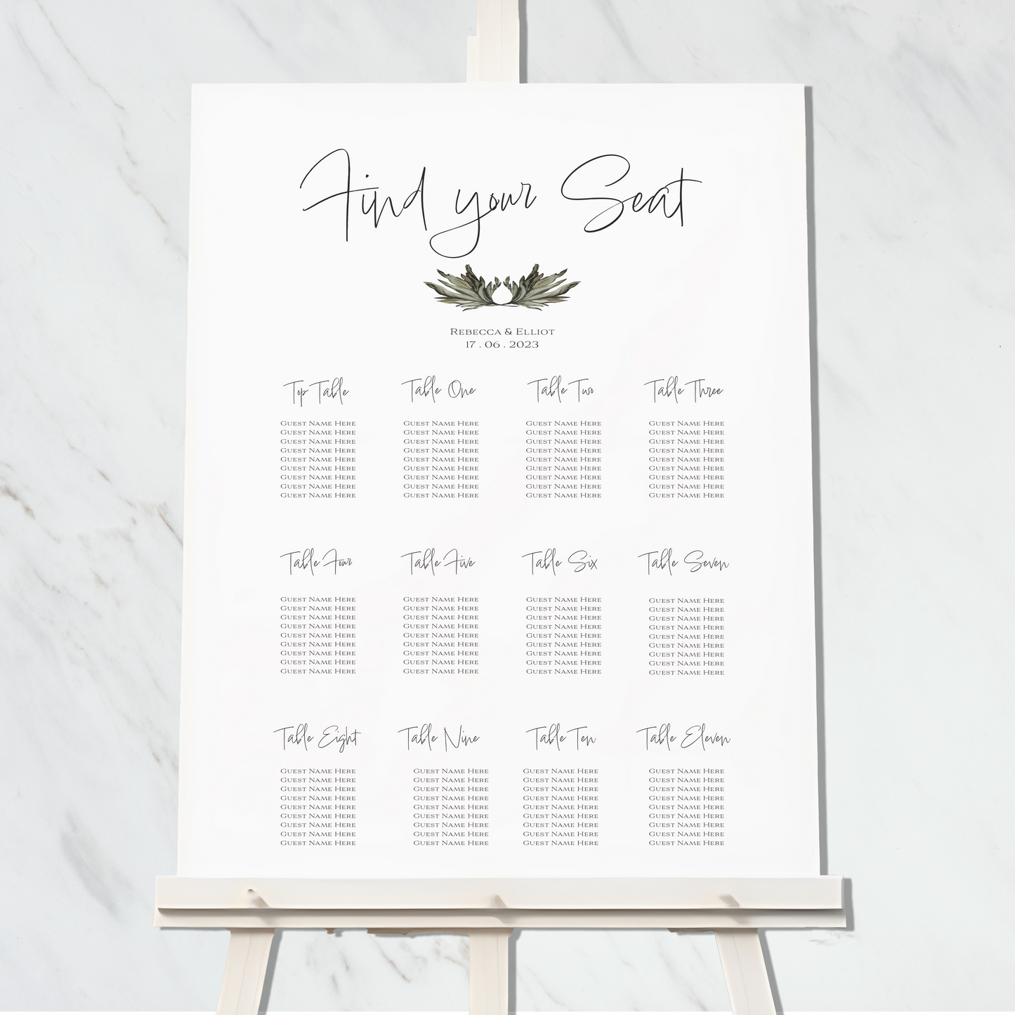 Grey Simplicity collection - Seating Plan #2