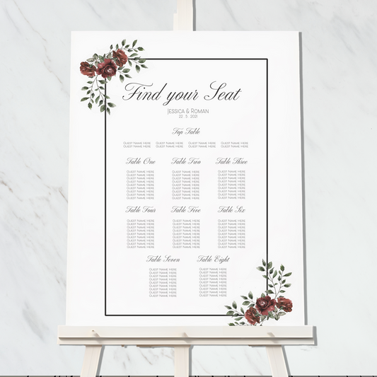 Vintage Rose collection - Seating Plan #1