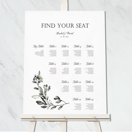 Black Tie collection - Seating Plan #3